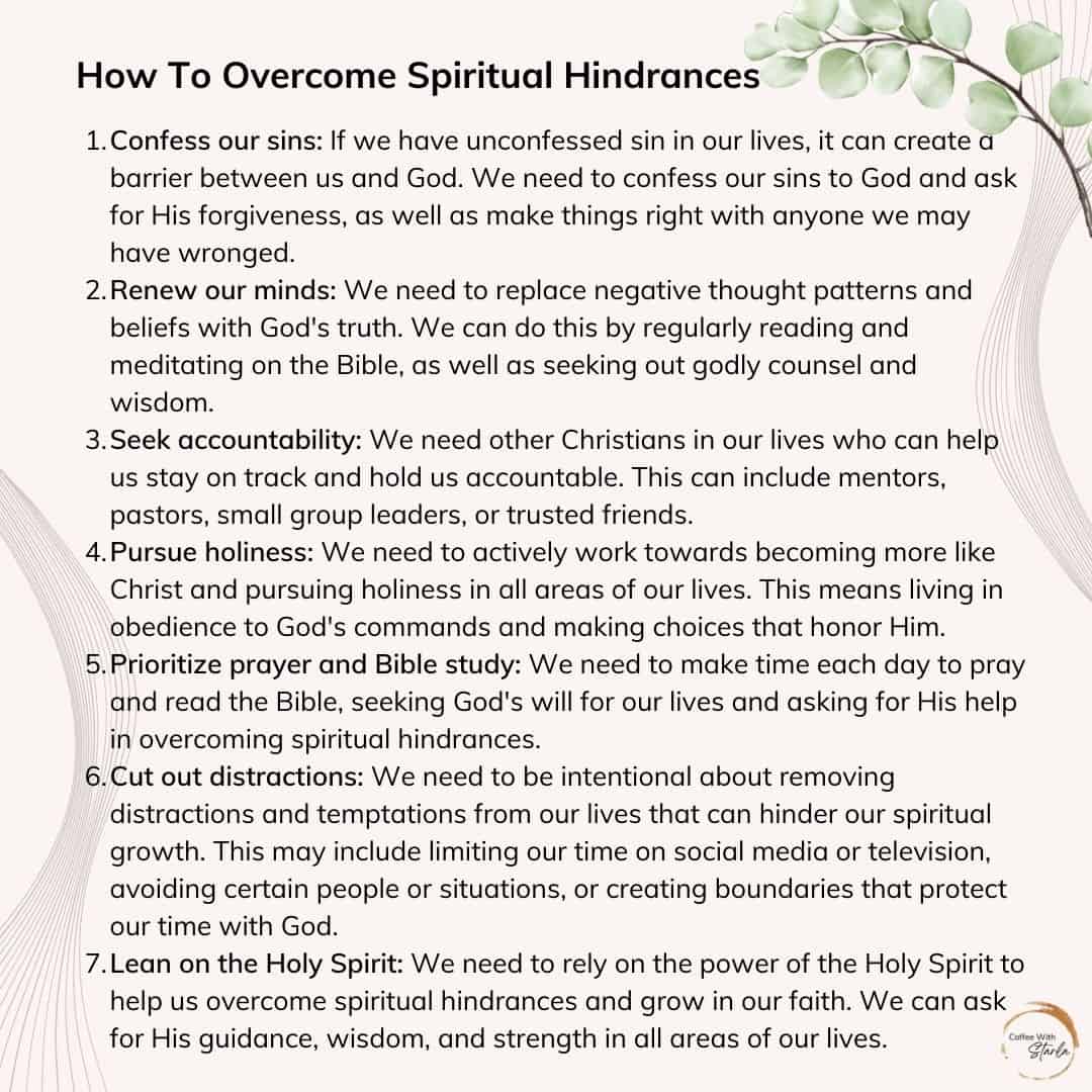 Hindrances To Spiritual Growth Printable Coffee With Starla