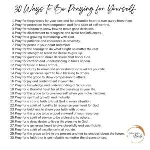 30 Ways To Be Praying For Yourself - Coffee With Starla